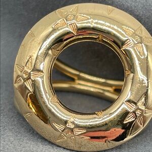 Authentic Celine Gold Star-Patterned Scarf Ring